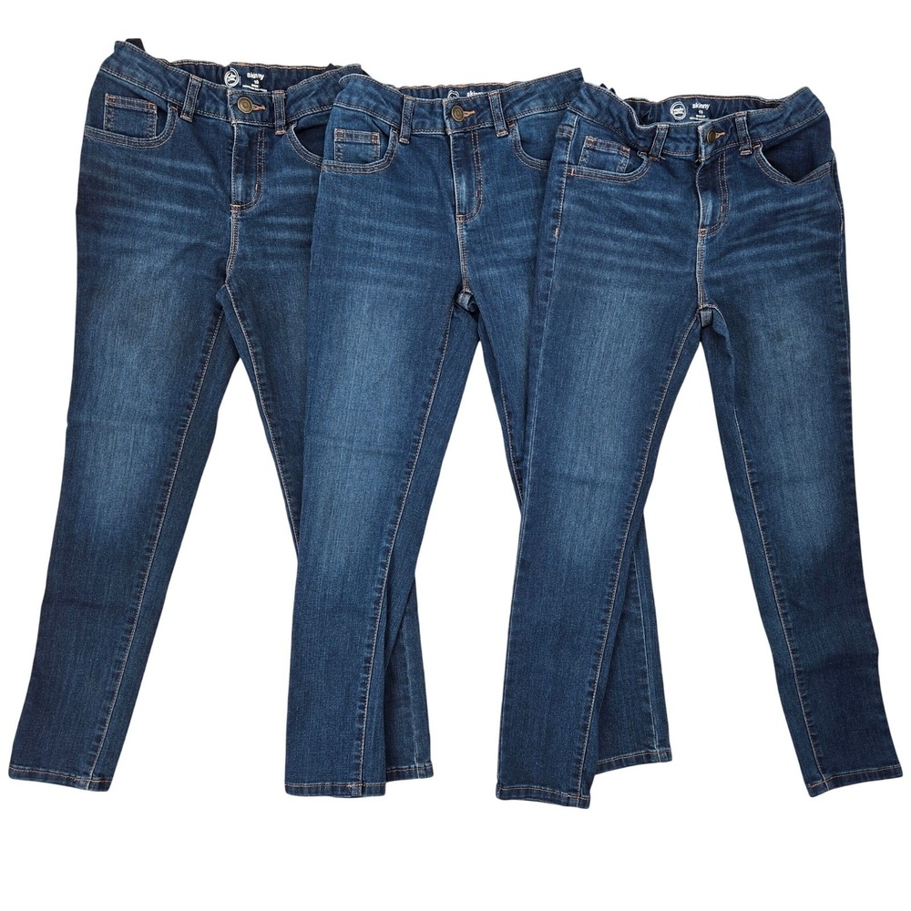 Wonder Nation 10 Skinny Jeans Girls Lot of 3 Dark Wash Denim Casual School
